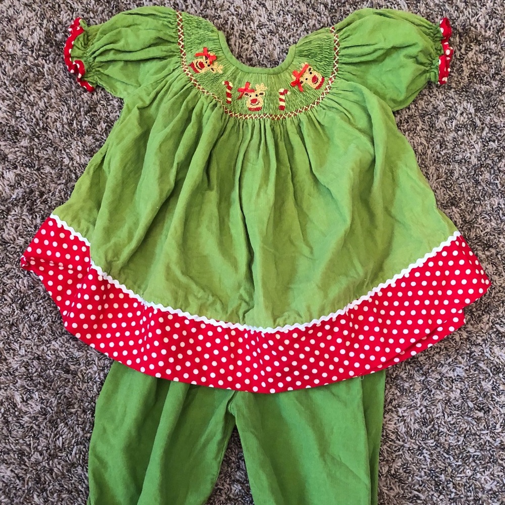 🦌❤️💚Smocked Reindeer Set 🦌💚❤️